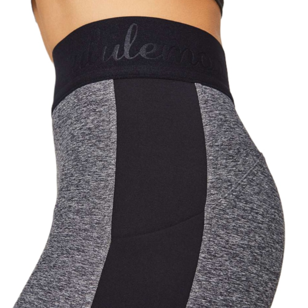 LULULEMON Box It Out Tight Heathered Gray & Black Full Length Leggings Size 4 - Picture 2 of 7
